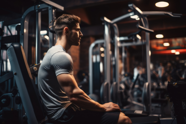 man sitting at the gym
